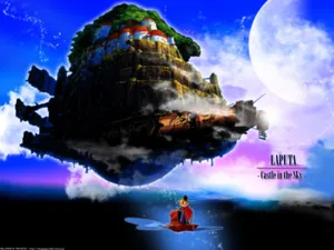 Take A Magical Journey To The Sky With Laputa Castle Wallpaper
