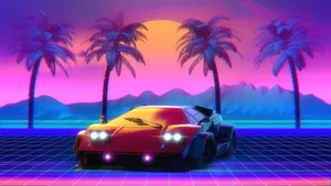 Take A Neon Trip Back To The 80s Wallpaper