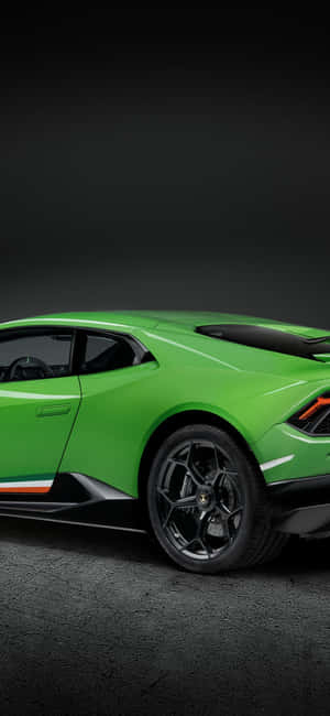 “take A Ride In Style With The Green Lamborghini Iphone” Wallpaper