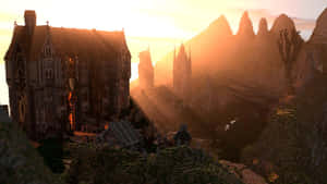 Take In The Beauty Of A Minecraft Sunset Wallpaper