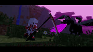 Take On The Ender Dragon And Be The Ultimate Minecraft Warrior Wallpaper