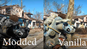 Take The Challenge And Choose Between Modded Or Vanilla Power Armor In Fallout 4. Wallpaper