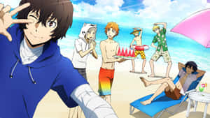 Take The Plunge And Enjoy A Beach Day With Your Favorite Anime Characters Wallpaper