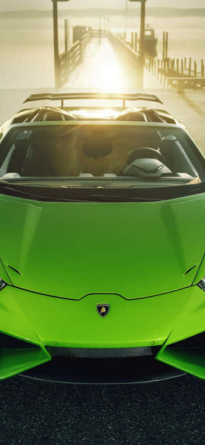 Take Your Ride To New Levels With The Limited Edition Green Lamborghini Iphone. Wallpaper