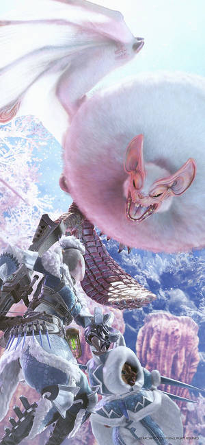 Taking Flight With Paolumu In Monster Hunter World Wallpaper