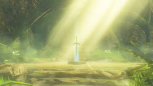 Taking Hold Of The Master Sword, The Iconic Sword Of Resurrection In The Legend Of Zelda: Breath Of The Wild. Wallpaper