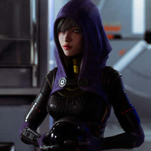 Tali'zorah, The Skilled Aquarian Engineer In Action Wallpaper