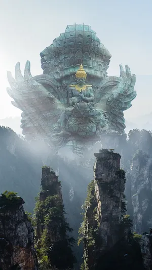 Tall Cliffed Garuda Wallpaper