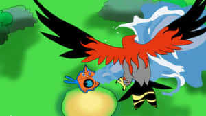 Talonflameand Rotomin Battle Wallpaper