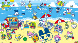 Tamagotchi Beach Party Wallpaper