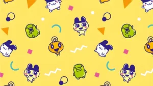 Tamagotchi Characters Pattern Wallpaper
