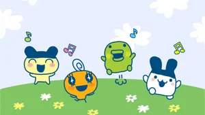 Tamagotchi Characters Playing Wallpaper