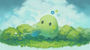 Tamagotchi Green Character Wallpaper