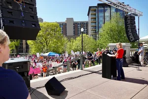 Tammy Baldwin On Rally Stage Wallpaper