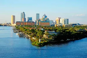 Tampa Skyline Over Water Wallpaper