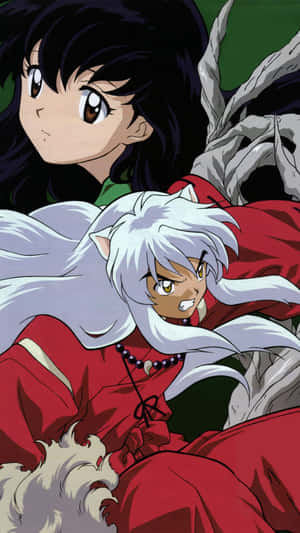 Tandem Of Kagome And Inuyasha Iphone Wallpaper