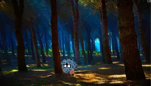 Tangela On A Realistic Forest Wallpaper