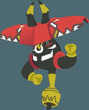 Tapu Bulu Dark Blue Background Wallpaper