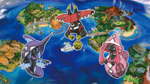 Tapu Bulu Fini Lele Alola Map Wallpaper