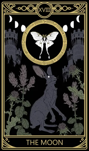 Tarot Card The Moon X V I I I Wallpaper