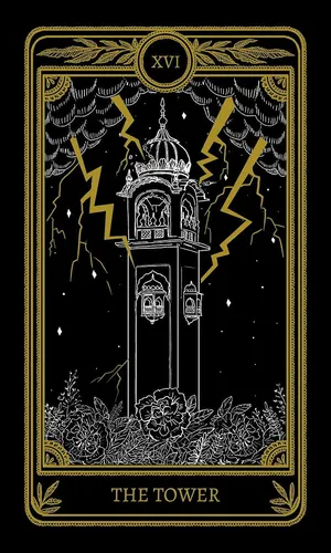 Tarot Card The Tower X V I Wallpaper