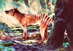 Tasmanian Tigerin Forest Habitat Wallpaper