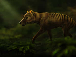 Tasmanian Tigerin Forest Wallpaper