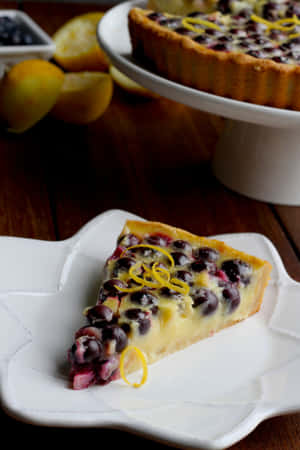 Tasty Blueberry Tart Freshly Baked Wallpaper