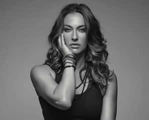 Tasya Teles Blackand White Portrait Wallpaper