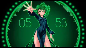 Tatsumaki - A Powerful Hero In Action Wallpaper