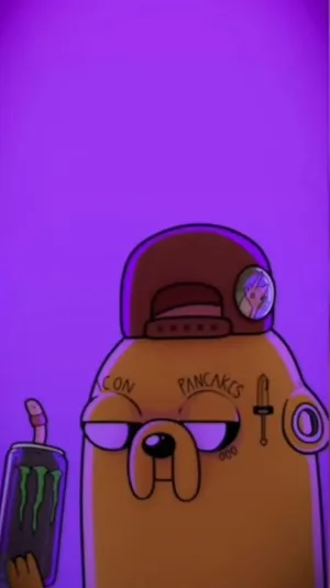 Tattooed Jake The Dog Gangster Cartoon Wallpaper