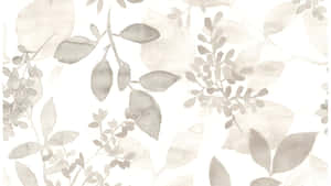 Taupe Botanical Pattern Wallpaper