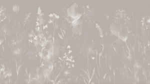 Taupe Floral Pattern Wallpaper