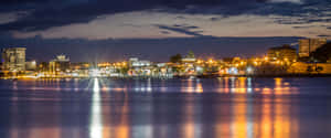 Tauranga Nighttime Waterfront Panorama Wallpaper