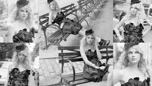 Taylor Swift Blackand White Fashion Collage Wallpaper