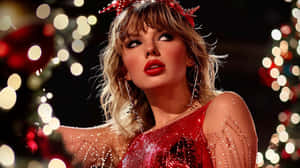 Taylor Swift Christmas Glamour Wallpaper