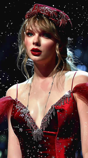 Taylor Swift Christmas Performance Wallpaper