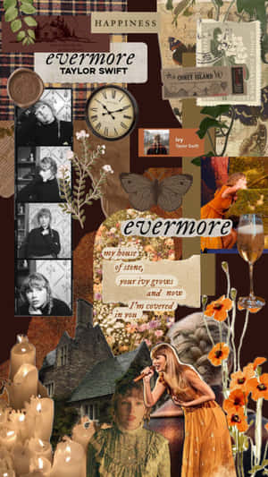 Taylor Swift Evermore Aesthetic Collage Wallpaper