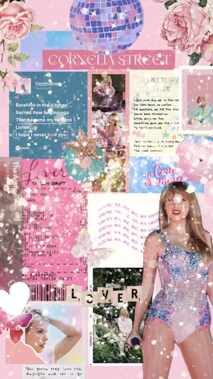 Taylor Swift Pink Aesthetic Collage Wallpaper
