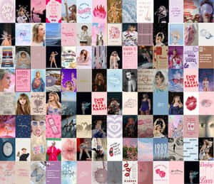Taylor Swift Pink Aesthetic Collage Wallpaper
