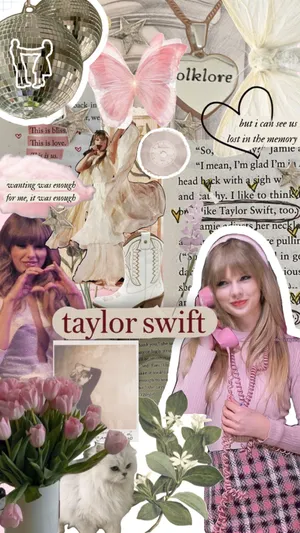 Taylor Swift Pink Aesthetic Collage Wallpaper