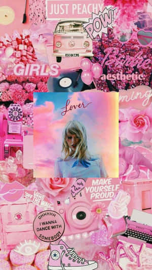 Taylor Swift Pink Aesthetic Collage Wallpaper