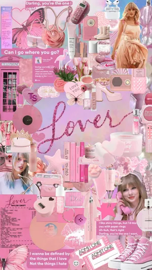 Taylor Swift Pink Aesthetic Collage Wallpaper