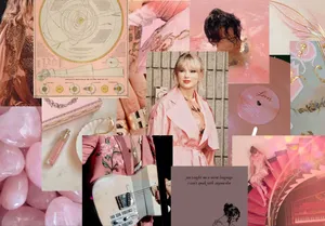 Taylor Swift Pink Aesthetic Collage Wallpaper
