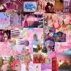 Taylor Swift Pink Aesthetic Collage Wallpaper