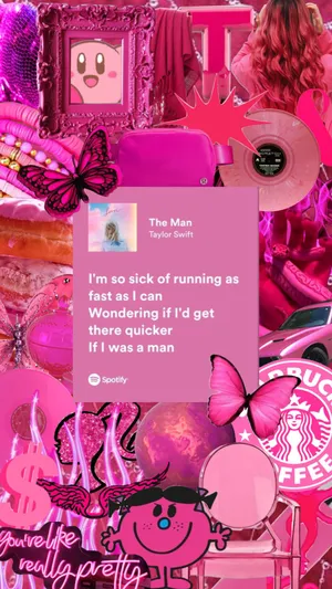 Taylor Swift Pink Aesthetic Collage Wallpaper
