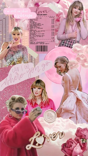 Taylor Swift Pink Aesthetic Collage Wallpaper