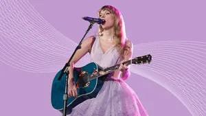 Taylor Swift Pink Aesthetic Performance Wallpaper