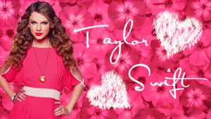 Taylor Swift Pink Floral Aesthetic Wallpaper