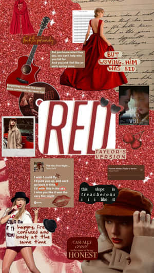 Taylor Swift Red Aesthetic Collage Wallpaper